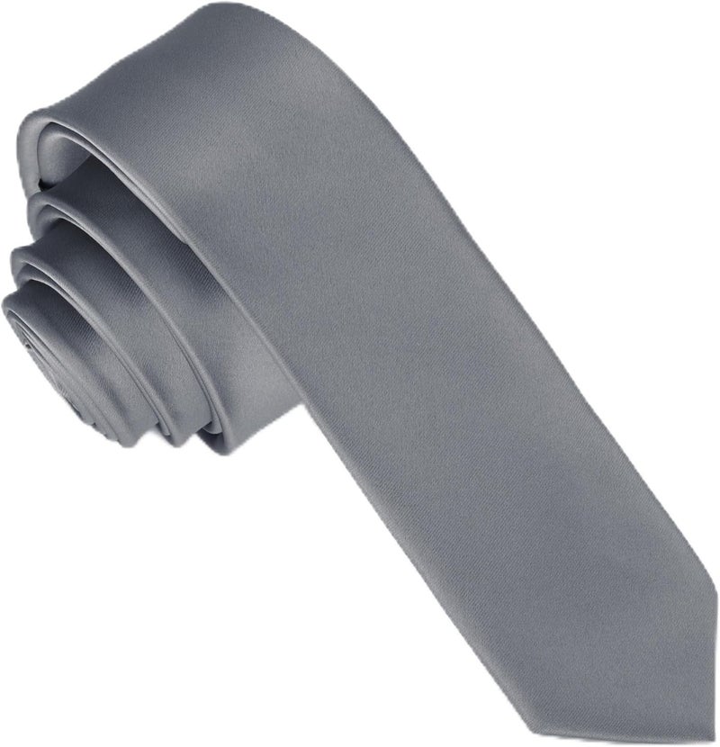 DR ANISON Skinny Tie Men Women 2" (5CM) Slim Necktie Solid Thin Ties Formal - Image 1